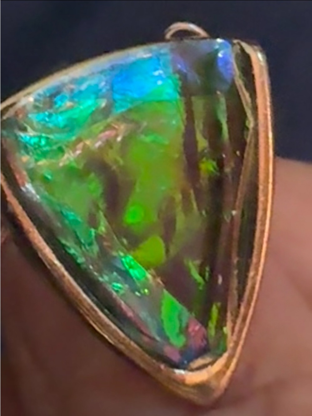 Clear ammolite pendants